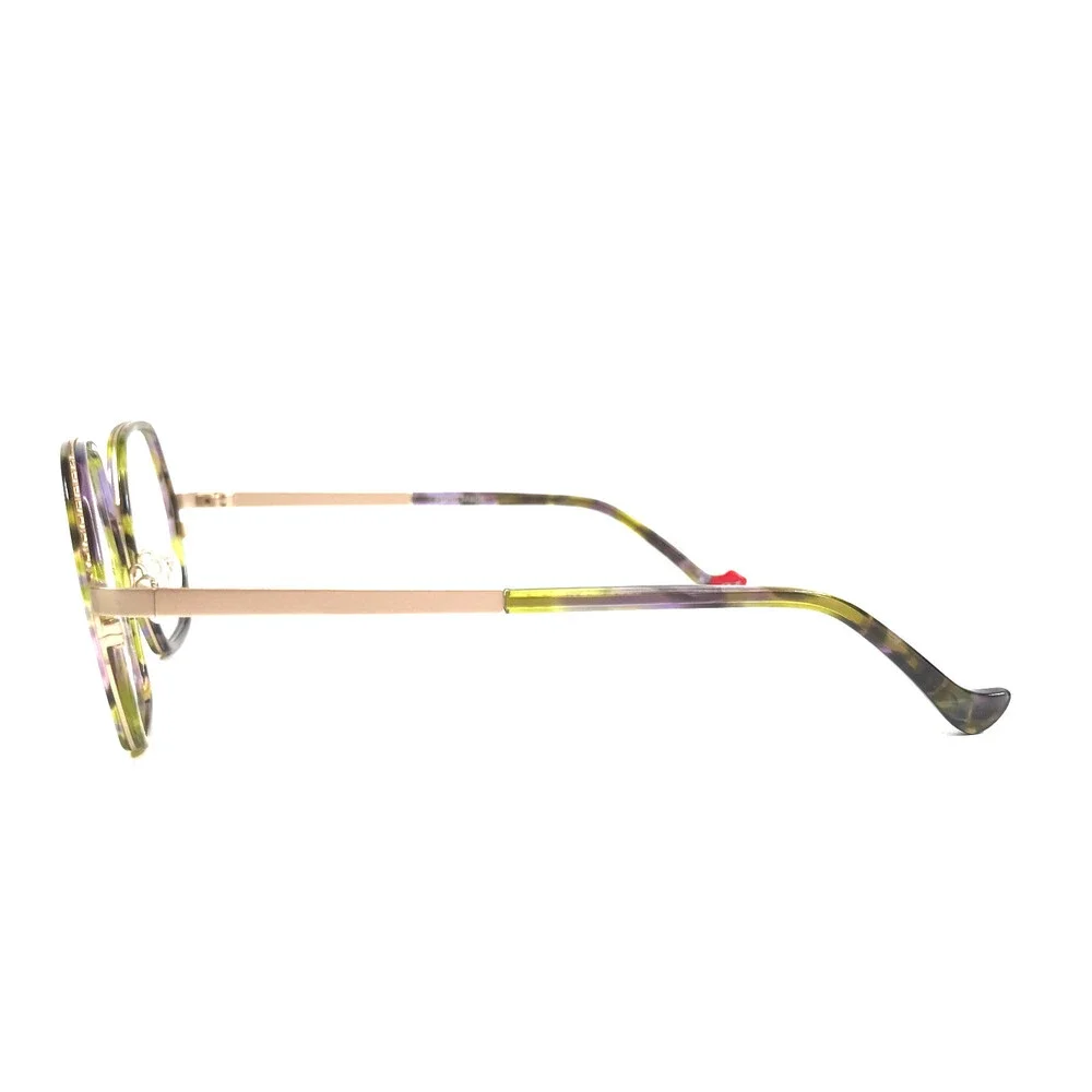 BOZ Eyeglasses Frames MADYSSON 4545 Green Satin Gold Chamois Full Rim 51-17-140